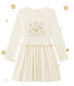 Vestido brillante bi-materia para niña
