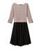 Vestido de mujer trampantojo tricolor beige COQUILLE/azul SMOKING/ TERKUIT