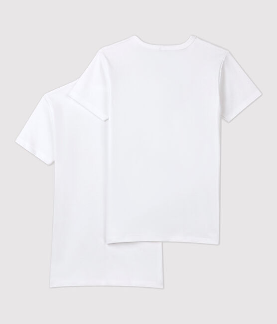Lote de 2 camisetas de manga corta blancas de chico variante 1