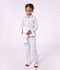 Pijama infantil abotonado de algod&oacute;n con estampado de corazones blanco/multicolor
