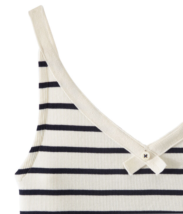 Camiseta de tirantes 100 anos de la braguita mujer blanco/azul