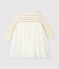 Vestido bimaterial de manga larga para bebé niña beige COQUILLE/amarillo LUREX DORE