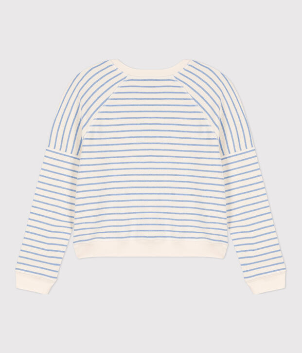 Sudadera de algod&oacute;n para mujer crudo/azul