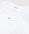 Lote de 2 bodys blancos de manga larga de bebé blanco MARSHMALLOW