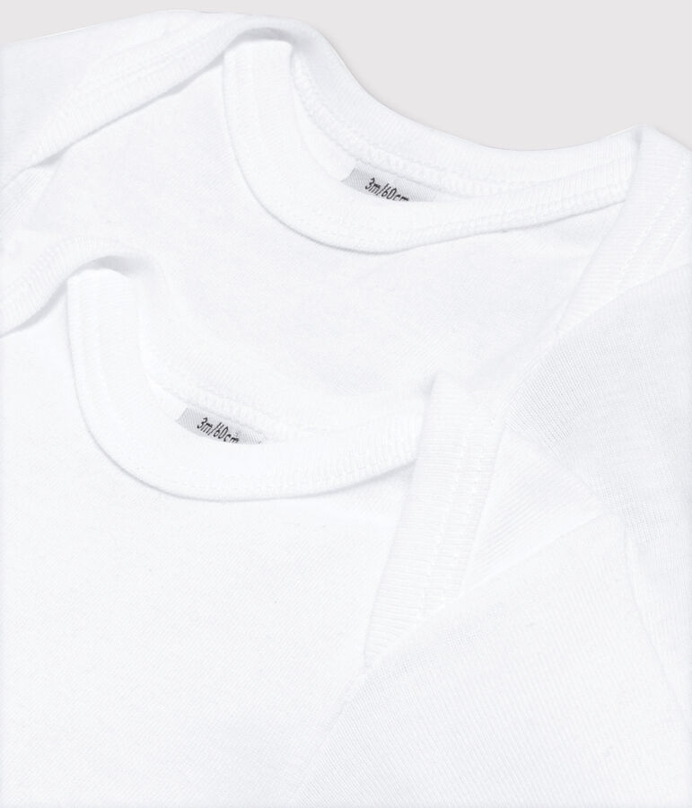 Lote de 2 bodys blancos de manga larga de beb&eacute; blanco