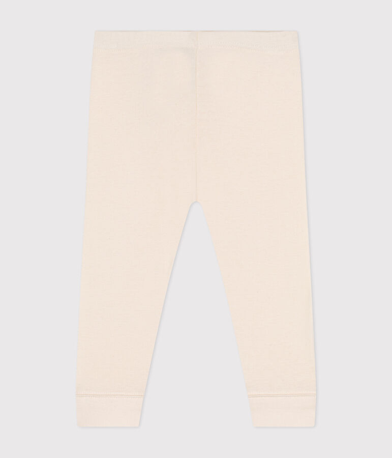 Leggings lisos de algod&oacute;n para beb&eacute; crudo