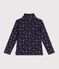 Camiseta infantil de cuello alto de algod&oacute;n con flores azul/multicolor