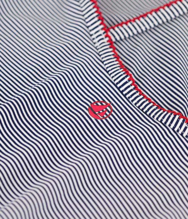 Ba&ntilde;ador infantil a rayas azul/blanco