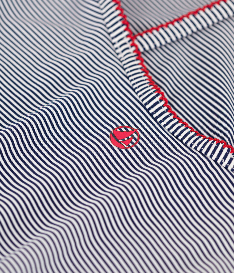 Ba&ntilde;ador infantil a rayas azul/blanco