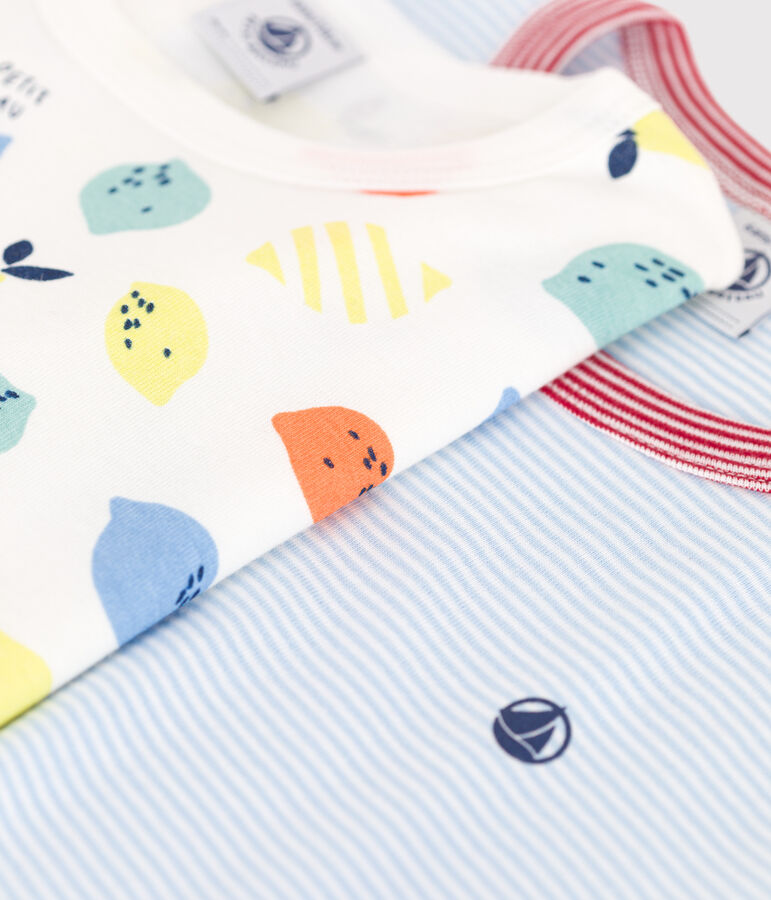 Juego de 2 pijamas infantiles cortos de algod&oacute;n multicolor