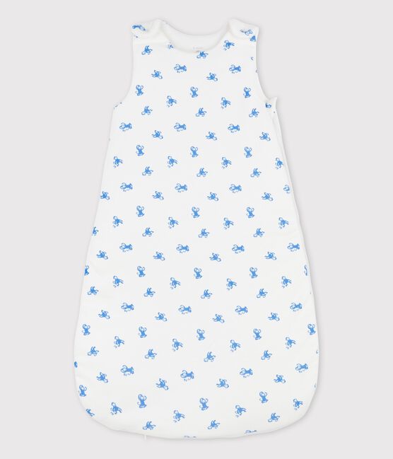 Saco de algodón orgánico de bebé blanco MARSHMALLOW/azul BRASIER
