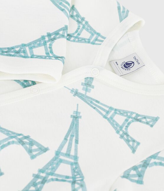 Pijama de algodón con estampado de torre Eiffel para bebé MARSHMALLOW/ MIMI