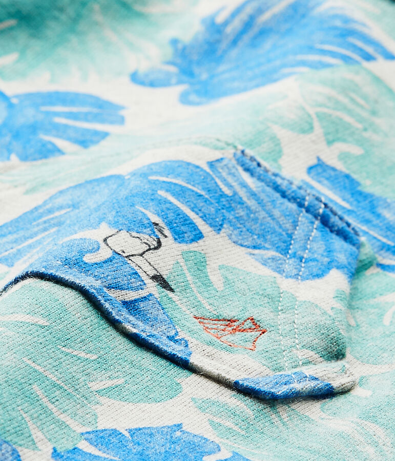 Pelele corto beb&eacute; ni&ntilde;o estampado gris BELUGA/blanco MULTICO