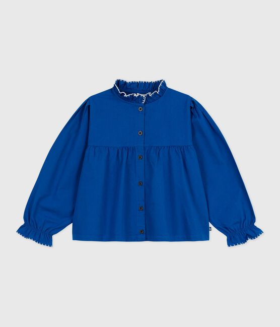 Blusa infantil lisa de manga larga de sarga de algodón OLYMPIC