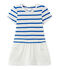 Vestido de bebé niña con mangas cortas blanco MARSHMALLOW/azul PERSE