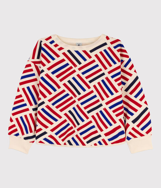 Sudadera estampada de muletón de niña / niño blanco AVALANCHE/ MULTICO