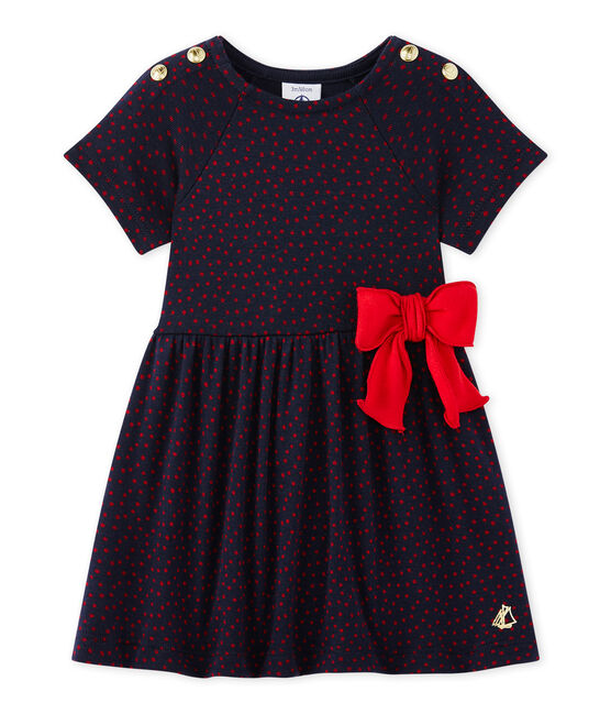 Vestido bebé niña estampado azul SMOKING/rojo TERKUIT