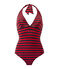 Traje de baño para mujer a rayas marineras azul SMOKING/rojo TERKUIT