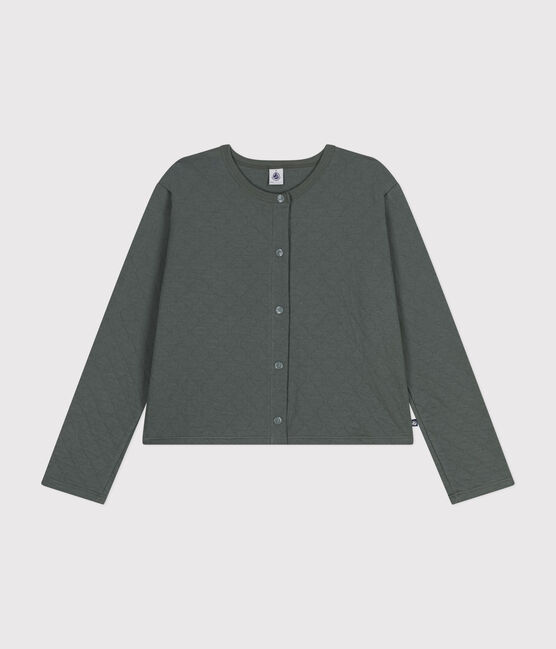Cárdigan de túbico con botones de presión para mujer verde THUYA