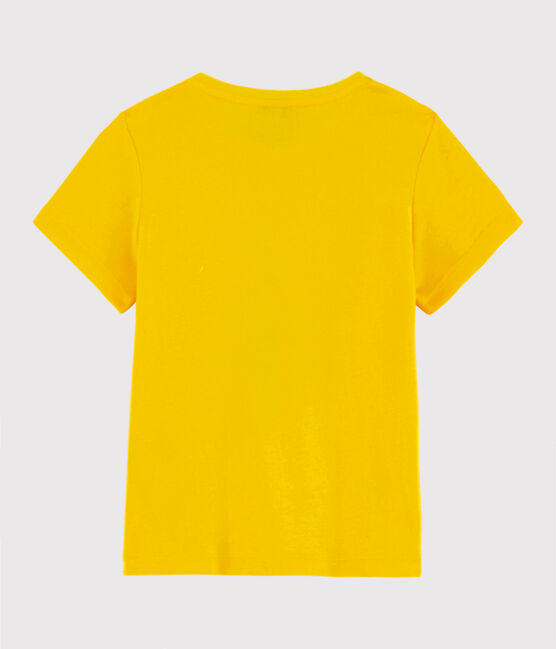 Camiseta de manga corta de algodón de niña amarillo JAUNE