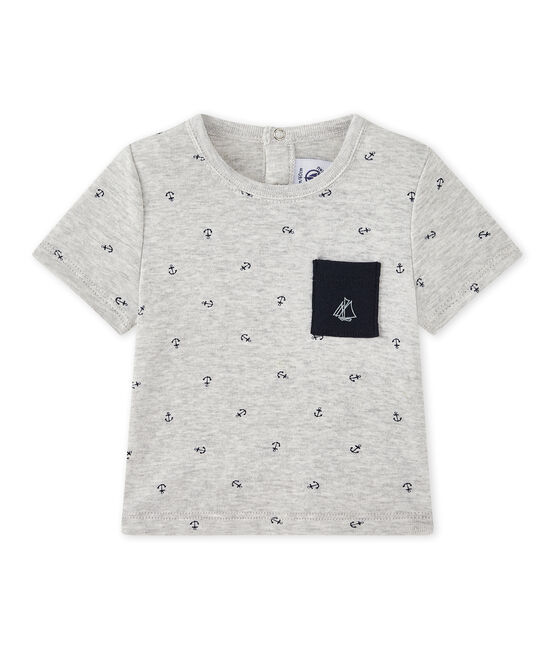 Camiseta bebé estampada gris BELUGA/azul SMOKING