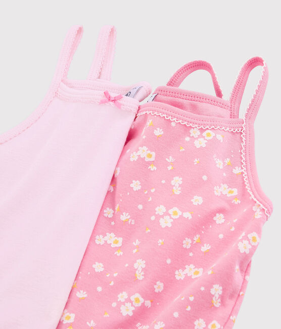 Lote de 2 camisetas de tirantes con estampado de flor de cerezo de niña variante 1