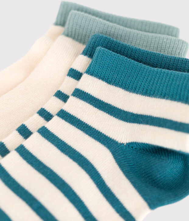 2 pares de calcetines infantiles de algod&oacute;n a rayas multicolor