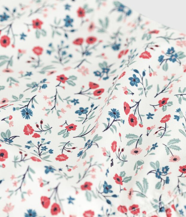 Braguita de ba&ntilde;o con volantes y estampado de flores para beb&eacute; blanco/multicolor