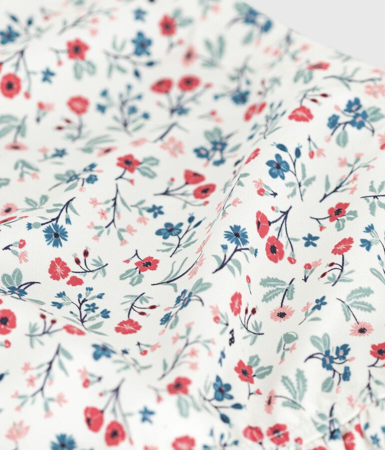 Braguita de ba&ntilde;o con volantes y estampado de flores para beb&eacute; blanco/multicolor