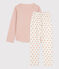 Pijama de algodón para niña rosa SALINE/blanco MULTICO
