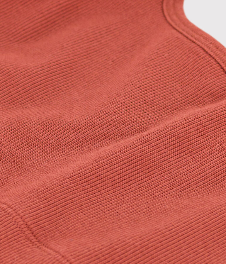 Sujetador liso de algod&oacute;n y elastano de mujer marron