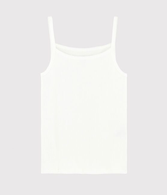 Camiseta de tirantes de algodón ligero de mujer blanco MARSHMALLOW