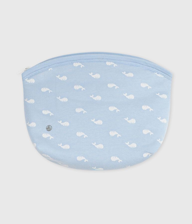 Bolsa de mano de algod&oacute;n con estampado de ballenas para beb&eacute; azul TOUDOU/blanco MARSHMALLOW