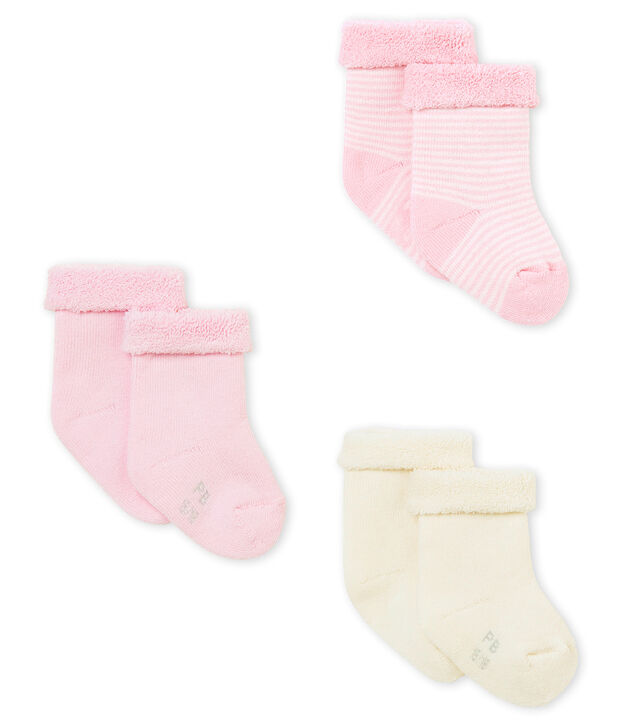 Lote de tres pares de calcetines mixtos de beb&eacute; multicolor