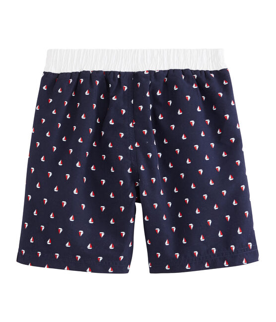 Shorts de playa infantiles para niño azul SUBMARINE/blanco MULTICO