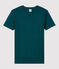 Camiseta de cuello redondo emblemática de algodón de mujer verde PINEDE