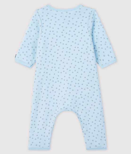 Bodi pijama sin pies con estrellas de bebé niño de algodón orgánico azul FRAICHEUR/gris CONCRETE