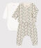 Conjunto de 3 piezas de algodón con estampado de flores para bebé blanco AVALANCHE/ MULTICO