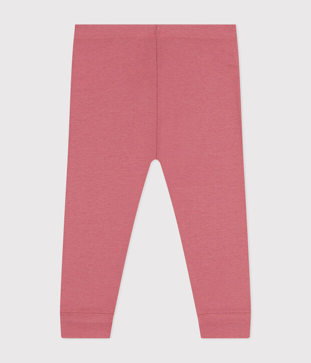 Leggings lisos de algod&oacute;n para beb&eacute; rosa