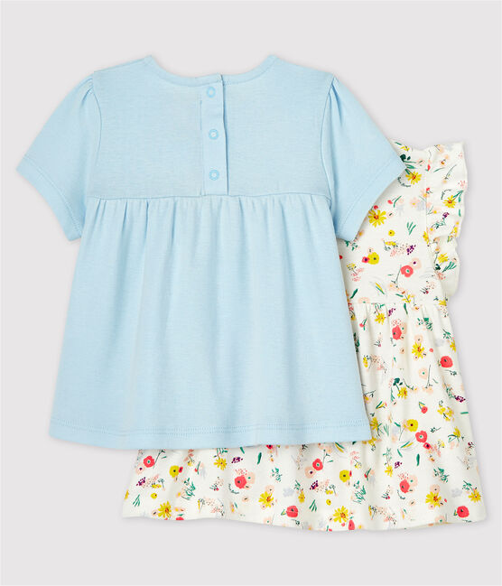 Lote de 2 blusas, lisa y estampada, de bebé niña variante 1