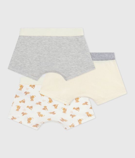 Juego de 3 bóxeres infantiles de algodón con cintura recubierta y estampado de leopardo variante 1