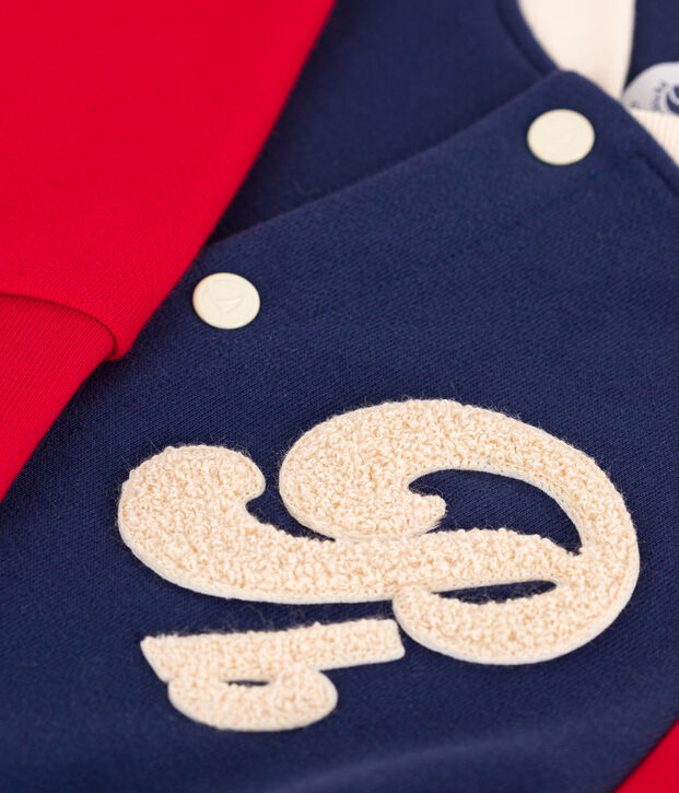 Chaqueta teddy de mulet&oacute;n afelpado para ni&ntilde;o azul/multicolor