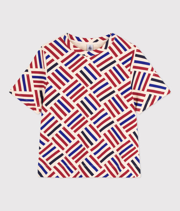 Camiseta de algod&oacute;n LE COZY para mujer crudo/rojo/multicolor