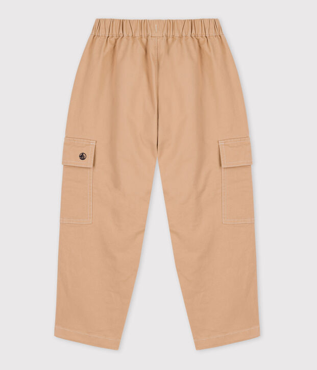 Pantal&oacute;n cargo de sarga de ni&ntilde;a / ni&ntilde;o beige