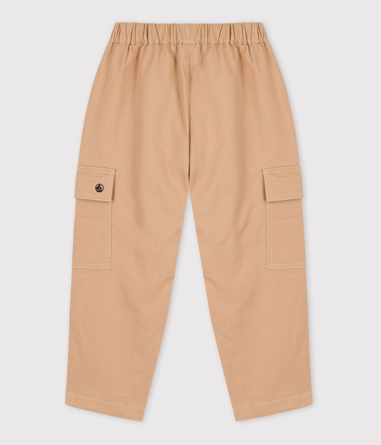 Pantal&oacute;n cargo de sarga de ni&ntilde;a / ni&ntilde;o beige