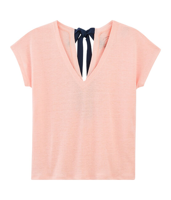 Camiseta de lino para mujer rosa PATIENCE