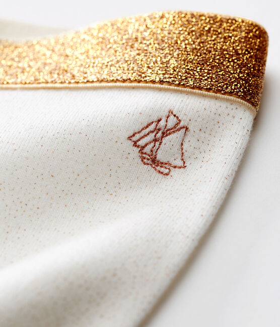 Leggings con lentejuelas para bebé niña blanco MARSHMALLOW/rosa COPPER