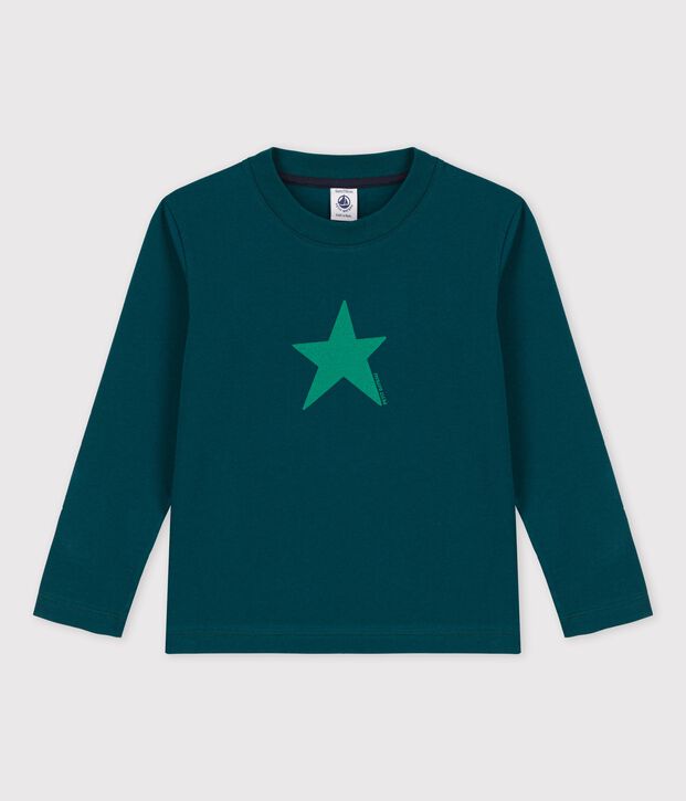 Camiseta de algod&oacute;n de manga larga para ni&ntilde;o verde