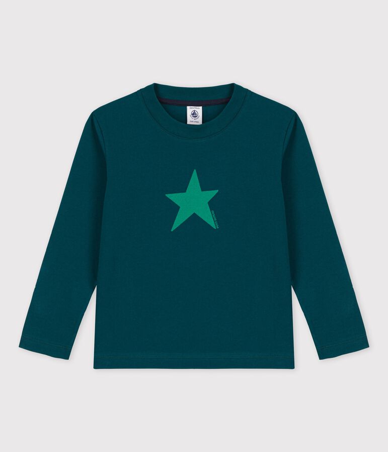 Camiseta de algod&oacute;n de manga larga para ni&ntilde;o verde