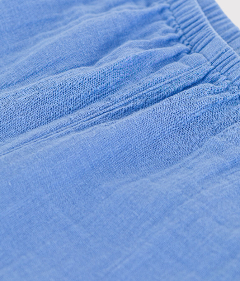 Pantal&oacute;n de gasa de algod&oacute;n para beb&eacute; azul